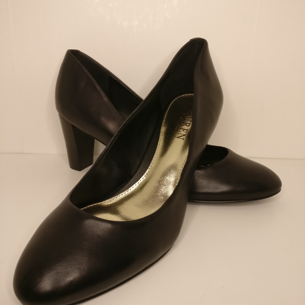 Lauren HALA-PM-DRS black calfskin pumps